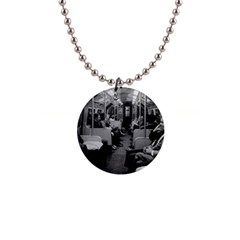 Vintage Uk  England Railway Inside Coach 1970 Mini Button Necklace by Vintagephotos