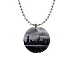 Vintage  Uk England London The Houses Of Parliament 1970 Mini Button Necklace by Vintagephotos