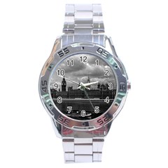 Vintage  Uk England London The Houses Of Parliament 1970 Stainless Steel Analogue Watch (round) by Vintagephotos