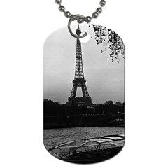 Vintage France Paris Eiffel Tour Seine At Dusk 1970 Single-sided Dog Tag by Vintagephotos