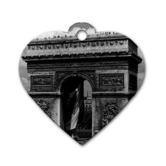 Vintage France Paris Triumphal Arch  Place De L etoile Single-sided Dog Tag (heart) by Vintagephotos