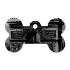 Vintage France Paris Triumphal Arch  Place De L etoile Twin-sided Dog Tag (bone) by Vintagephotos