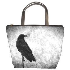 Black Crow Bucket Handbag