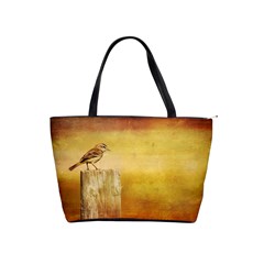 Bird On A Fence Large Shoulder Bag by heathergreen