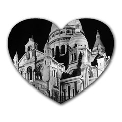 Vintage France Paris The Sacre Coeur Basilica 1970 Mouse Pad (heart) by Vintagephotos