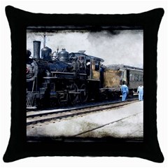 The Steam Train Black Throw Pillow Case