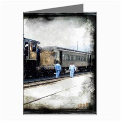 The Steam Train Large Greeting Card by AkaBArt