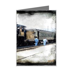 The Steam Train Small Greeting Card by AkaBArt