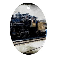 The Steam Train Oval Ornament (two Sides) by AkaBArt