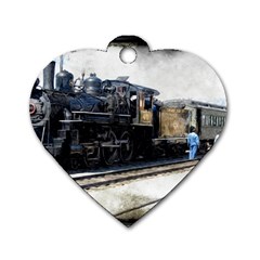 The Steam Train Single-sided Dog Tag (heart)