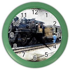 The Steam Train Colored Wall Clock