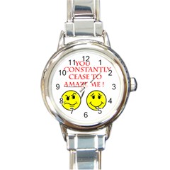 Cease To Amaze Classic Elegant Ladies Watch (round) by ColemantoonsFunnyStore