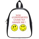 Cease To Amaze Small School Backpack Front