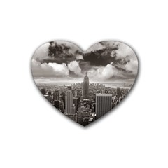 New York, Usa 4 Pack Rubber Drinks Coaster (heart)