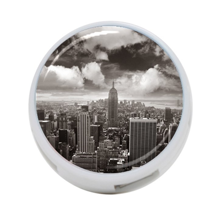 New York, USA Twin-sided 4 Port USB Hub (Round)