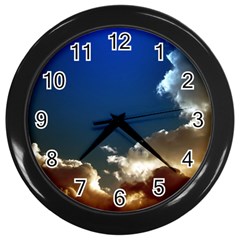 Cloudscape Black Wall Clock by artposters