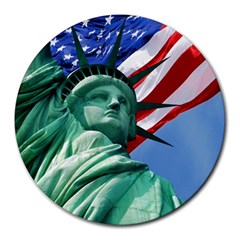 Statue Of Liberty, New York 8  Mouse Pad (round) by artposters