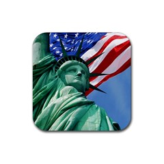 Statue Of Liberty, New York Rubber Drinks Coaster (square) by artposters