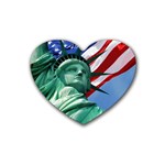 Statue of Liberty, New York Rubber Drinks Coaster (Heart) Front