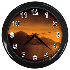 Waterscape, Switzerland Black Wall Clock