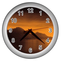 Waterscape, Switzerland Silver Wall Clock