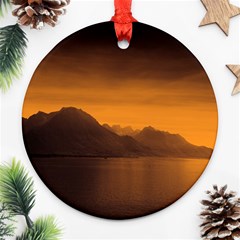 Waterscape, Switzerland Ceramic Ornament (Round)