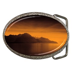 Waterscape, Switzerland Belt Buckle (Oval)