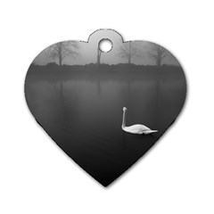 Swan Single-sided Dog Tag (heart) by artposters