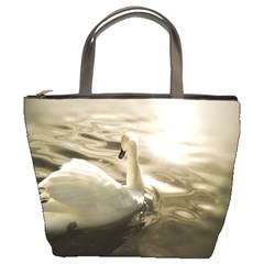 Swan Bucket Handbag by artposters