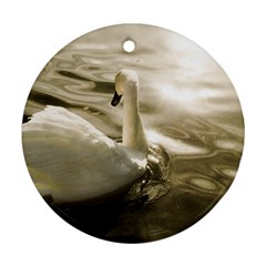 Swan Ceramic Ornament (round) by artposters