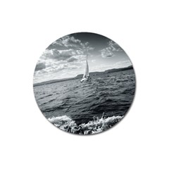 Sailing Large Sticker Magnet (round) by artposters