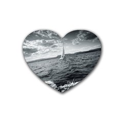 Sailing Rubber Drinks Coaster (heart) by artposters