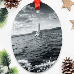 Sailing Oval Ornament (two Sides)