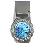 Easy Listening Money Clip with Gemstones (Round) Front