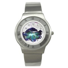 Exotic Hybiscus   Stainless Steel Watch (round) by dawnsebaughinc