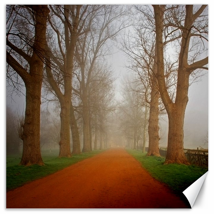 Foggy morning, Oxford 12  x 12  Unframed Canvas Print