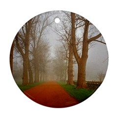 Foggy Morning, Oxford Ceramic Ornament (round) by artposters