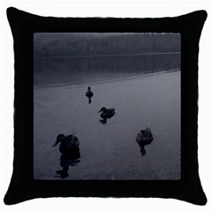 Ducks Black Throw Pillow Case