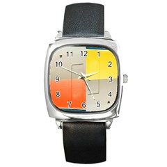 Geometry Black Leather Watch (square) by artposters