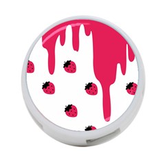 Melting Strawberry Single-sided 4 Port Usb Hub (round) by strawberrymilk