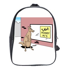 Kangaroo Shopping For Pocket Pcs Large School Backpack by ColemantoonsFunnyStore