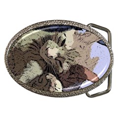 Cat Cartoonizer 2 Belt Buckle (oval)