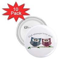 Owl Always Love You, Cute Owls 10 Pack Small Button (round) by DigitalArtDesgins