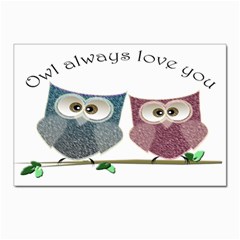 Owl Always Love You, Cute Owls 10 Pack Large Postcard by DigitalArtDesgins