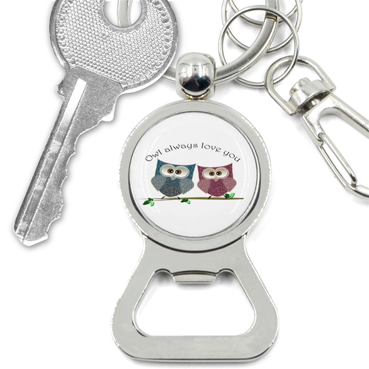 Owl always love you, cute Owls Key Chain with Bottle Opener