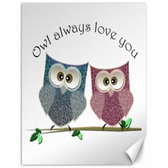 Owl Always Love You, Cute Owls 12  X 16  Unframed Canvas Print by DigitalArtDesgins