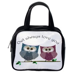 Owl Always Love You, Cute Owls Single-sided Satchel Handbag by DigitalArtDesgins