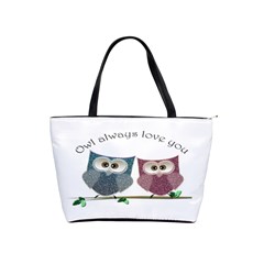 Owl Always Love You, Cute Owls Large Shoulder Bag