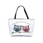 Owl always love you, cute Owls Large Shoulder Bag Front