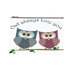 Owl Always Love You, Cute Owls Large Makeup Purse by DigitalArtDesgins